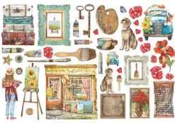 Die-Cuts Ephemera Elements and Poppies Sunflower Art Stamperia