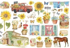 Die-Cuts Ephemera Elements and Sunflowers Sunflower Art Stamperia