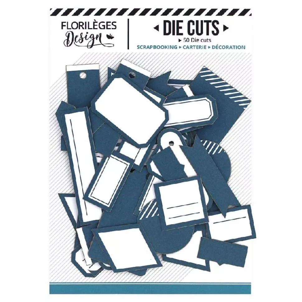 Die-cuts Etiquetas Azul cerceta Yellow Florilèges Design