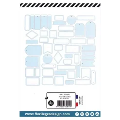 Die-cuts Etiquetas Azul cielo Yellow Florilèges Design