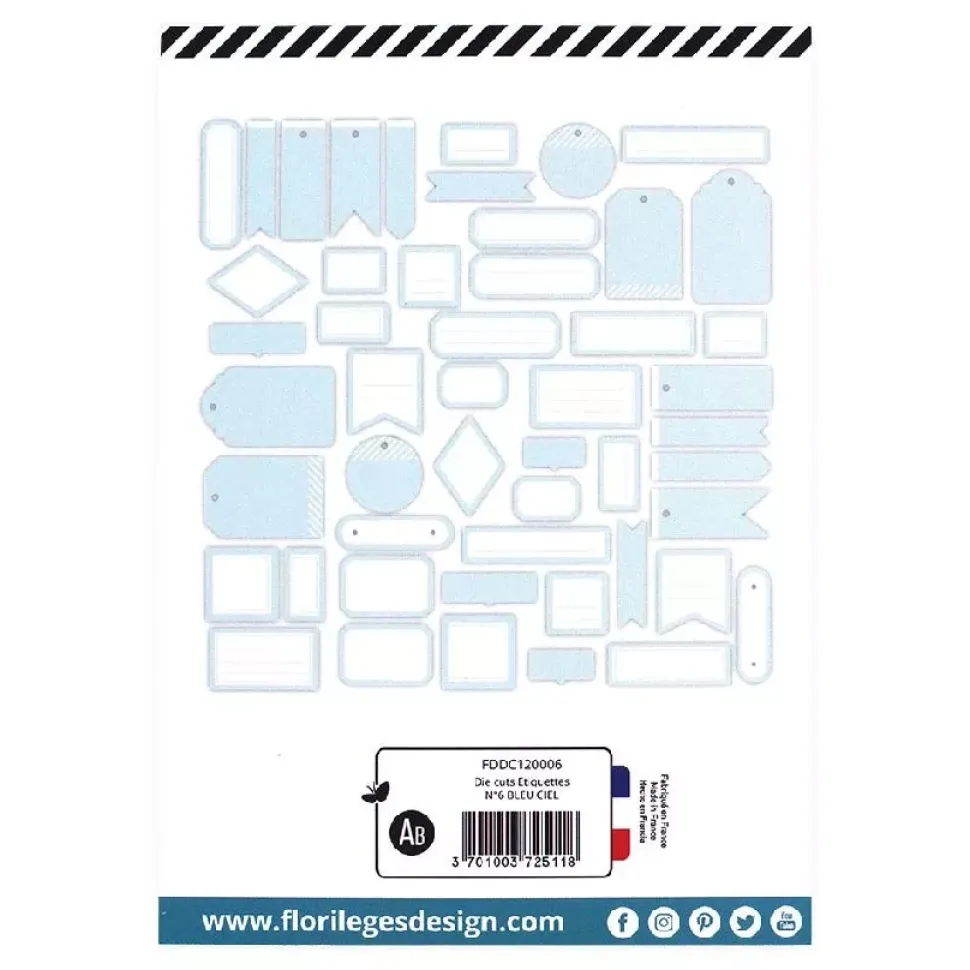 Die-cuts Etiquetas Azul cielo Yellow Florilèges Design