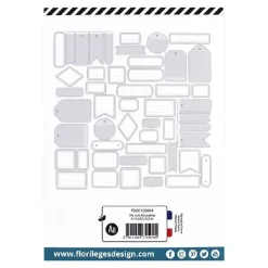 Die-cuts Etiquetas Gris claro Yellow Florilèges Design