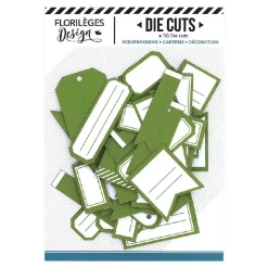 Die-cuts Etiquetas Verde follaje Yellow Florilèges Design