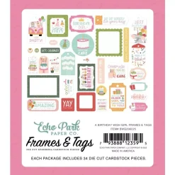 Die-Cuts Frames & Tags A Birthday Wish Girl Echo Park