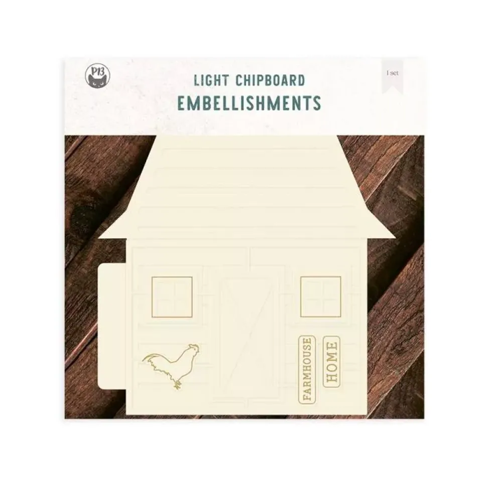 Die-Cuts Light Chipboard Album Base Farmhouse Farm Sweet Farm P13