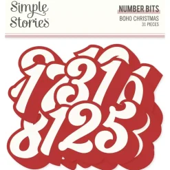 Die-Cuts Numbers Boho Christmas Simple Stories