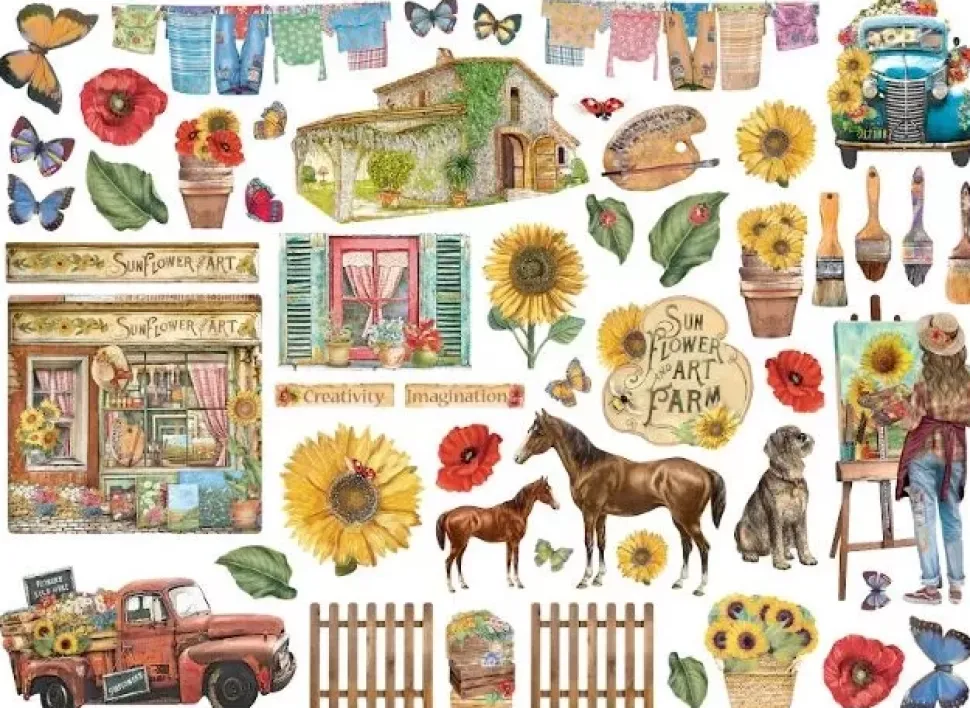 Die-cuts Sunflower Art Stamperia