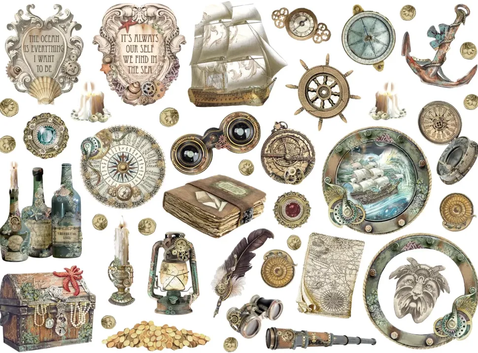 Die-cuts Tesoros Songs Of The Sea Stamperia