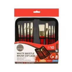Estuche de 10 pinceles de cerda blanca Daler Rowney