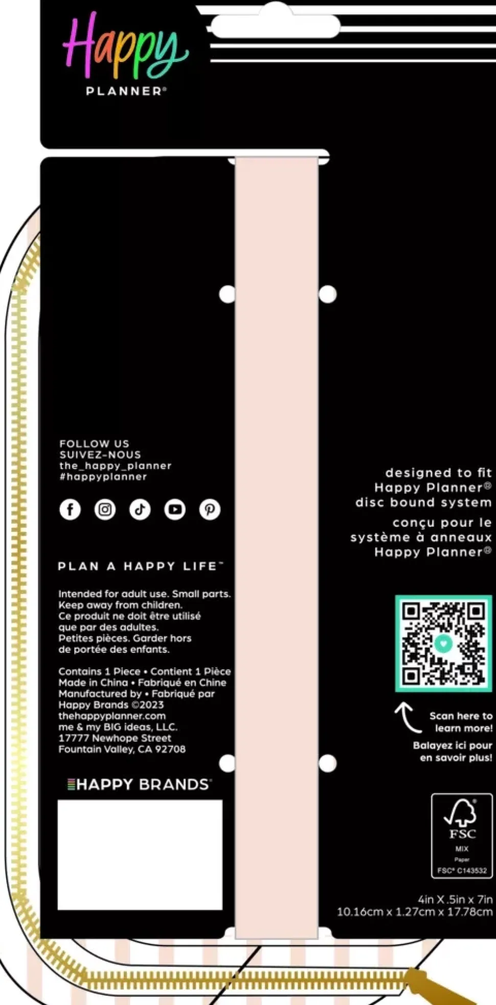 Estuche Peachy Stripes Happy Planner