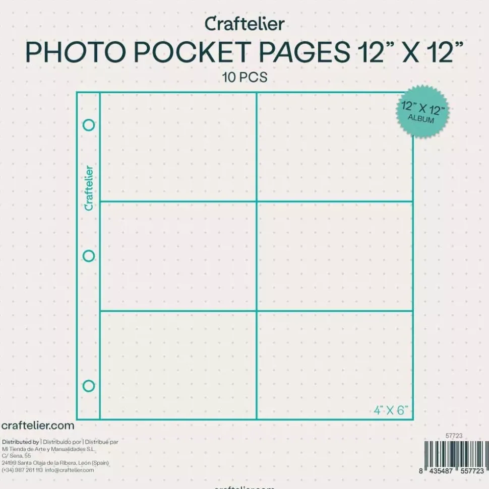 Fundas para Álbumes 6 Bolsillos Horizontales Craftelier 12"x12"