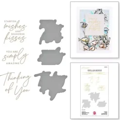 Glimmer Hot Foil Plates + troqueles Kisses Sentiments Seahorse Spellbinders