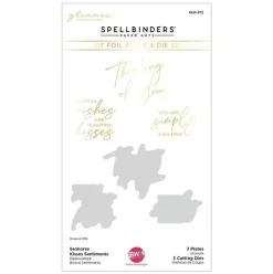 Glimmer Hot Foil Plates + troqueles Kisses Sentiments Seahorse Spellbinders