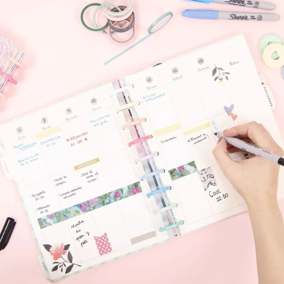 Hojas de Planner de Disco Semanales con los Días de la Semana Craftelier