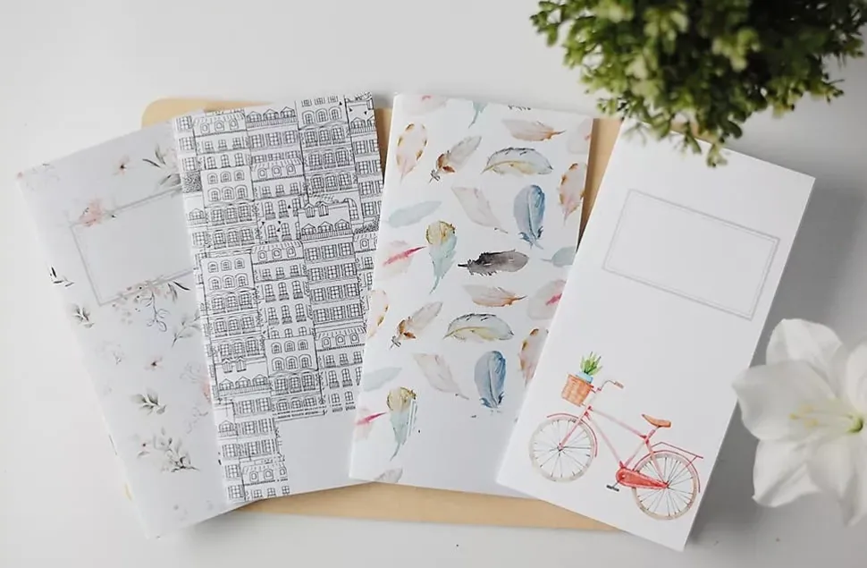 Journey Notebook White Bicycle So Romantic Studio Forty 10x21cm