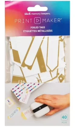 Kit 40 Etiquetas Foil Imprimibles PrintMaker We R Memory Keepers