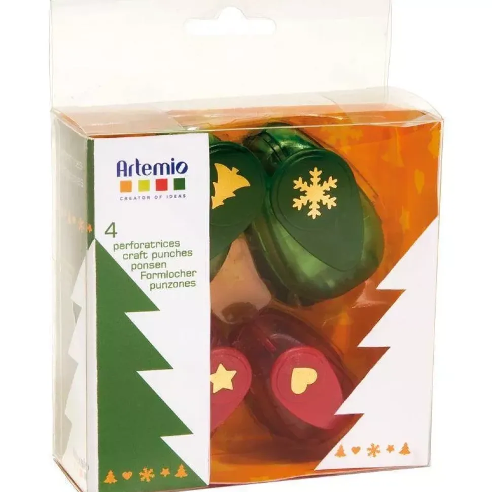 Kit 4 perforadoras Navidad
