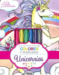 Kit 5 Rotuladores y Láminas Unicornios Arcoíris