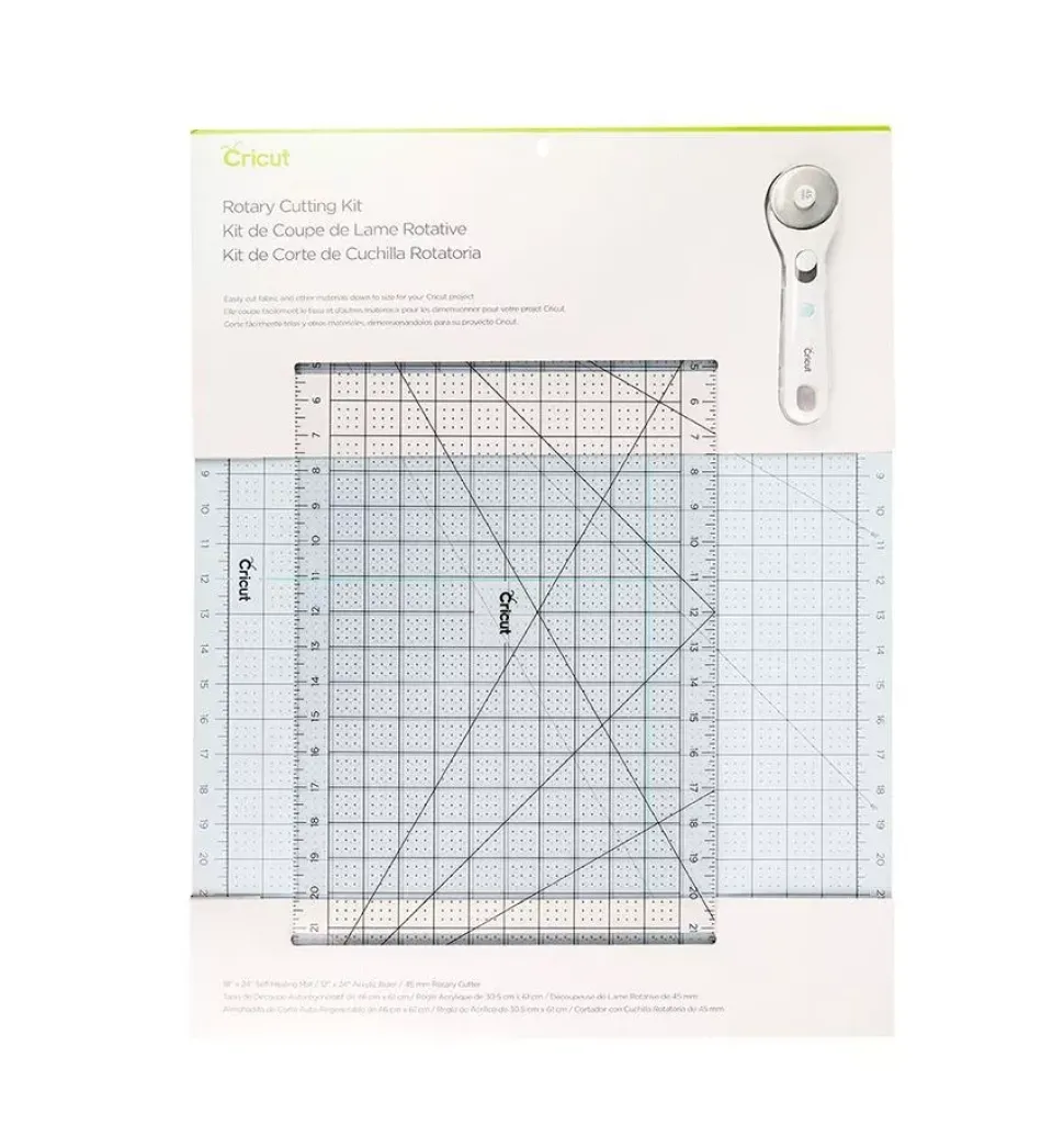 Kit Cutter Rotatorio 45mm + Base de Corte + Regla Cricut