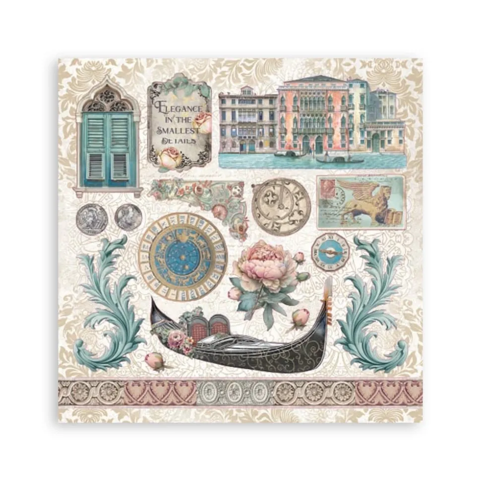 Kit de pegatinas Venice City Of Art Stamperia