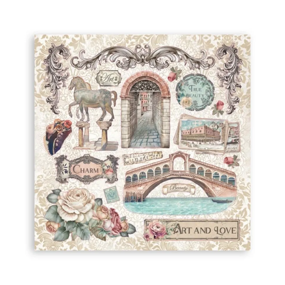 Kit de pegatinas Venice City Of Art Stamperia