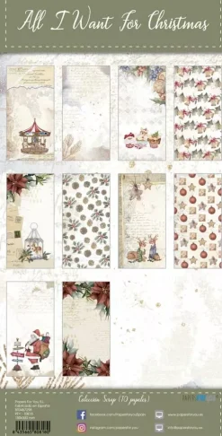 Kit de Scrapbooking All I Want For Christmas PapersForYou 15x30cm