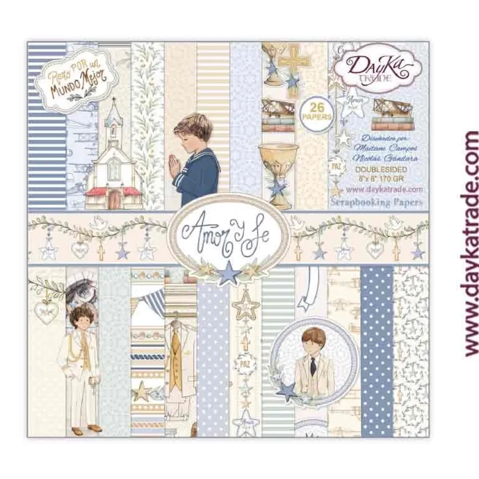 Kit de Scrapbooking Amor y Fe Niño Dayka 20x20cm