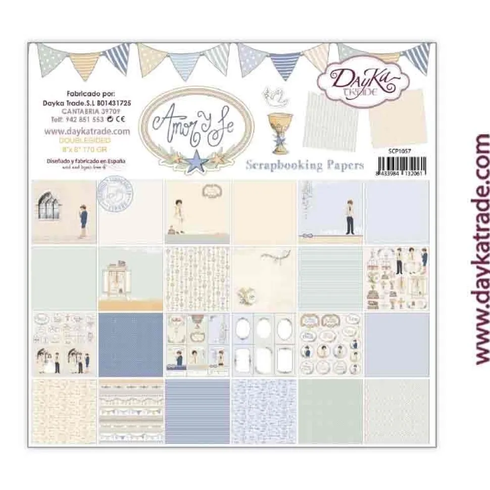 Kit de Scrapbooking Amor y Fe Niño Dayka 20x20cm