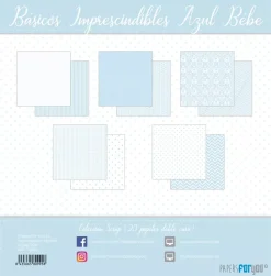 Kit de Scrapbooking Azul Bebé Básicos PapersForYou 20x20cm