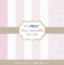 Kit de Scrapbooking Básicos Imprescindibles Rosa Bebé PapersForYou 30x30cm