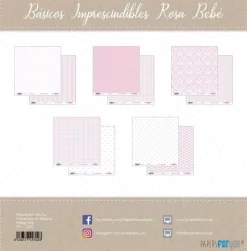 Kit de Scrapbooking Básicos Imprescindibles Rosa Bebé PapersForYou 30x30cm