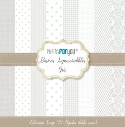 Kit de Scrapbooking Básicos Gris PapersForYou 30x30cm