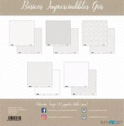 Kit de Scrapbooking Básicos Gris PapersForYou 30x30cm