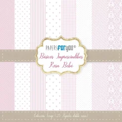 Kit de scrapbooking Básicos Rosa bebé PapersForYou 15x15cm