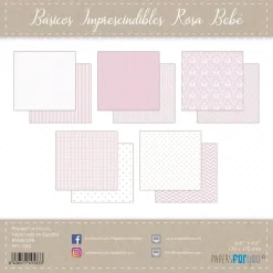 Kit de scrapbooking Básicos Rosa bebé PapersForYou 15x15cm