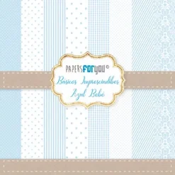 Kit de Scrapbooking Básicos Imprescindibles Azul Bebé PapersForYou 30x30cm