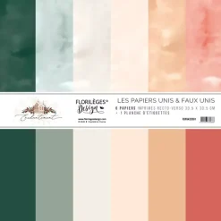 Kit de Scrapbooking Colores Lisos Enchantement Florilèges Design 30x30cm