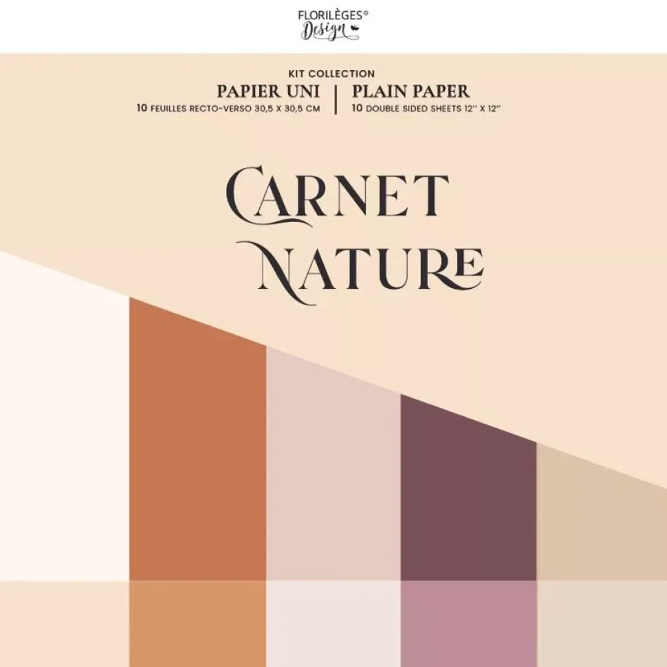 Kit de scrapbooking Colores Lisos Carnet Nature Florilèges Design 30x30cm