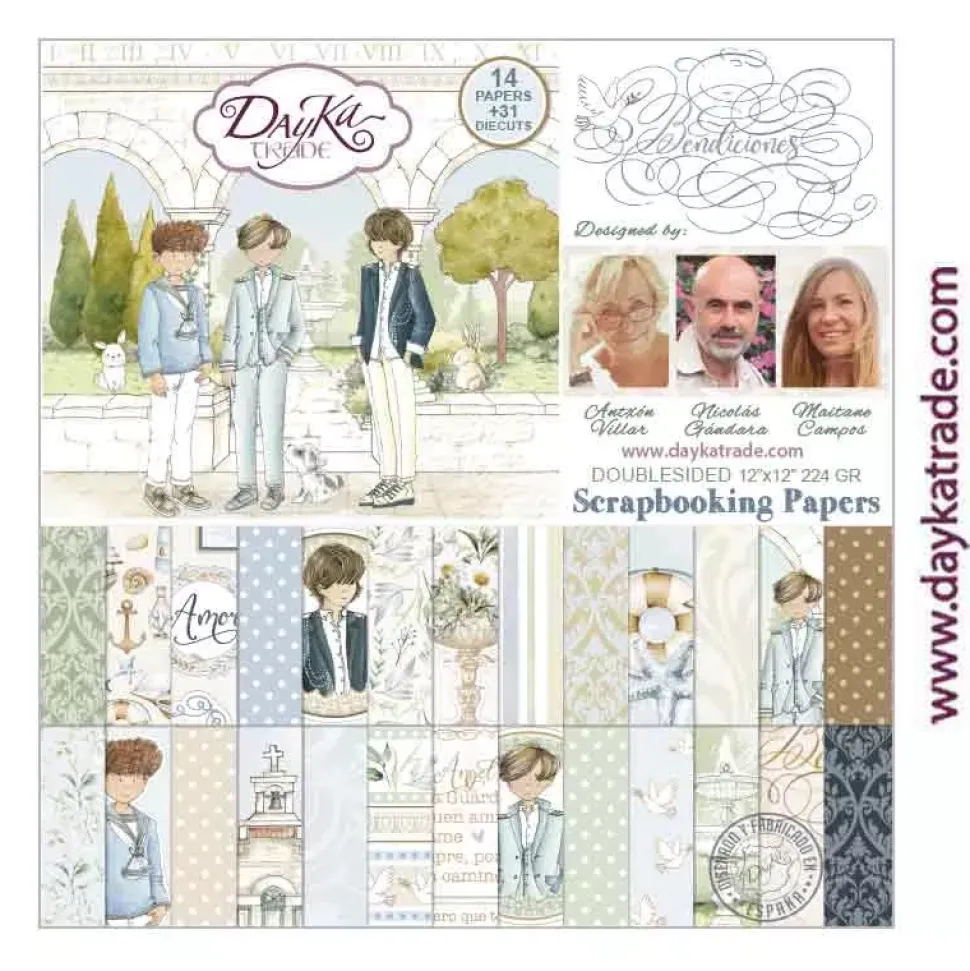 Kit de Scrapbooking Comunión Niño Bendiciones Dayka 30x30cm