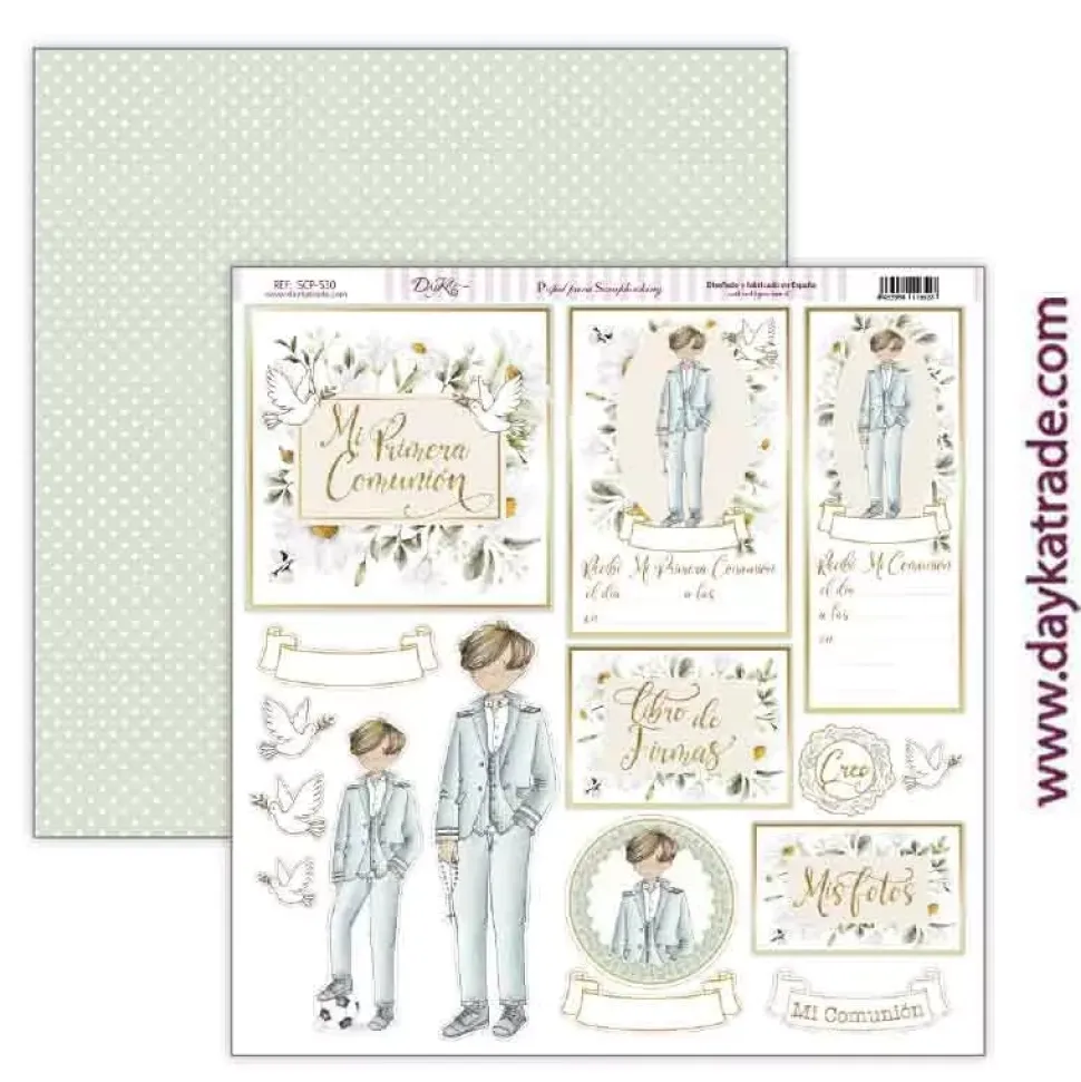 Kit de Scrapbooking Comunión Niño Bendiciones Dayka 30x30cm