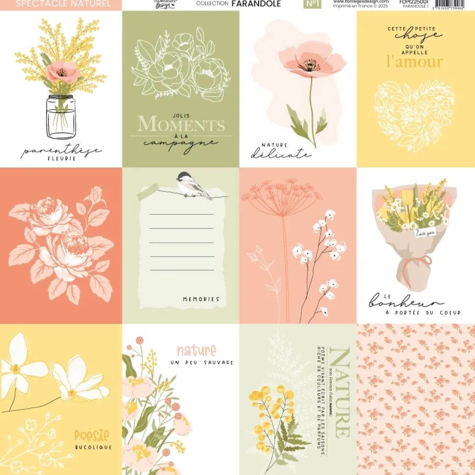 Kit de scrapbooking Farandole Florilèges Design 30x30cm