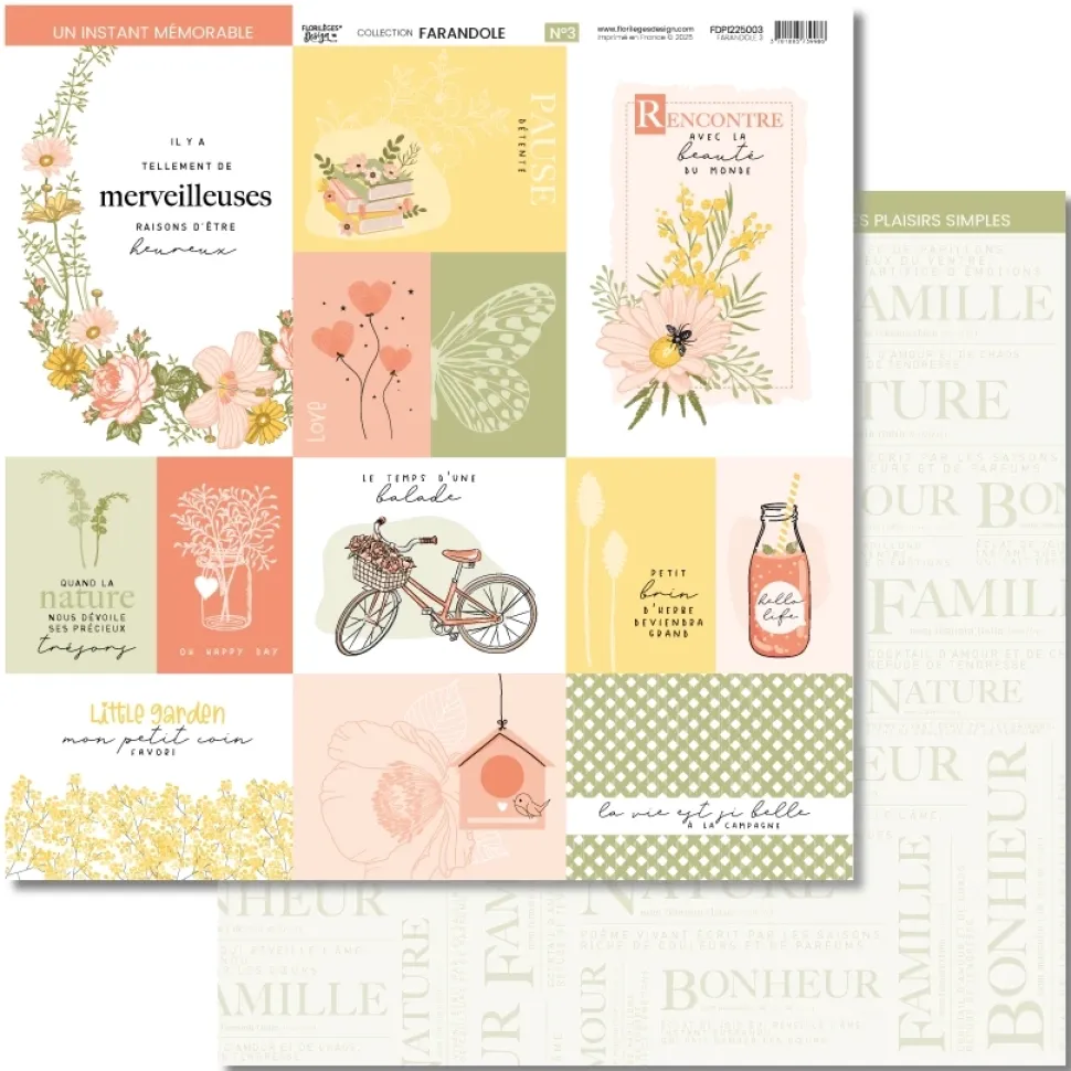 Kit de scrapbooking Farandole Florilèges Design 30x30cm