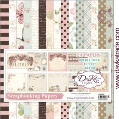 Kit de Scrapbooking Flores Dayka 30x30cm