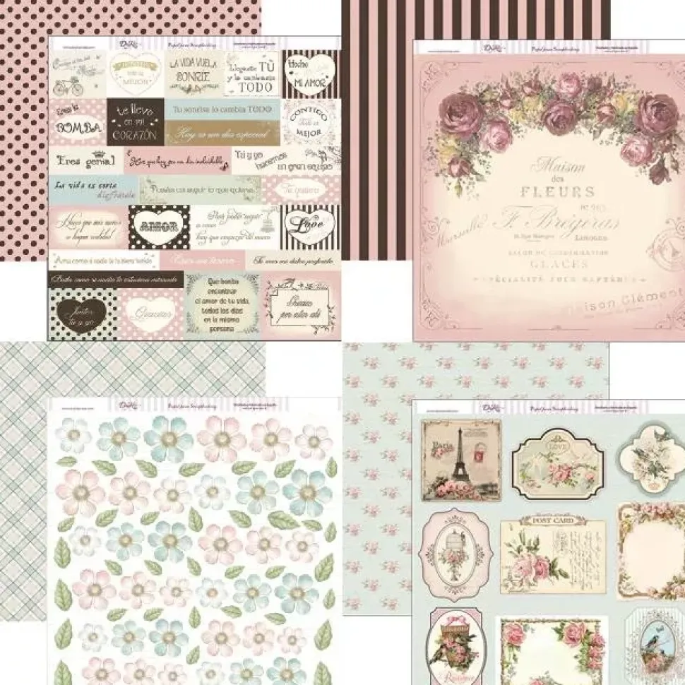 Kit de Scrapbooking Flores Dayka 30x30cm