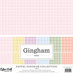 Kit de scrapbooking Gingham Pastel Echo Park 30x30cm