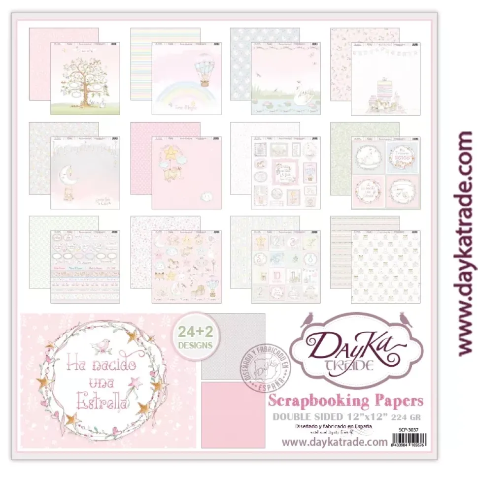 Kit de Scrapbooking Ha Nacido una Estrella Niña Dayka 30x30cm