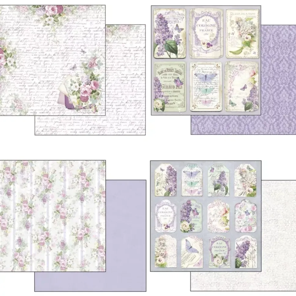 Kit de Scrapbooking Lilac Flowers Stamperia 30x30cm