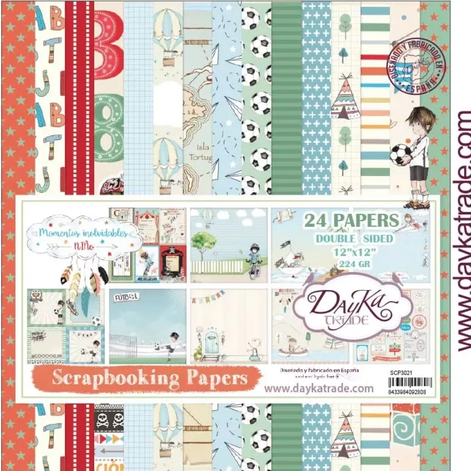 Kit de Scrapbooking Momentos inolvidables para niños Dayka 30x30cm