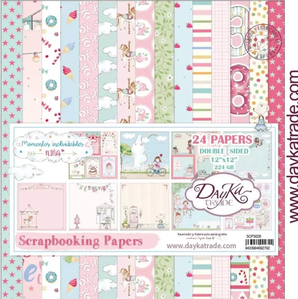 Kit de Scrapbooking Momentos inolvidables para niñas Dayka 30x30cm