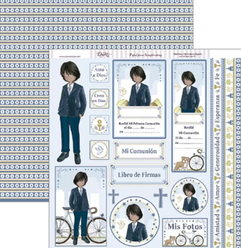 Kit de scrapbooking Niño de comunión 2018 Dayka 30x30cm